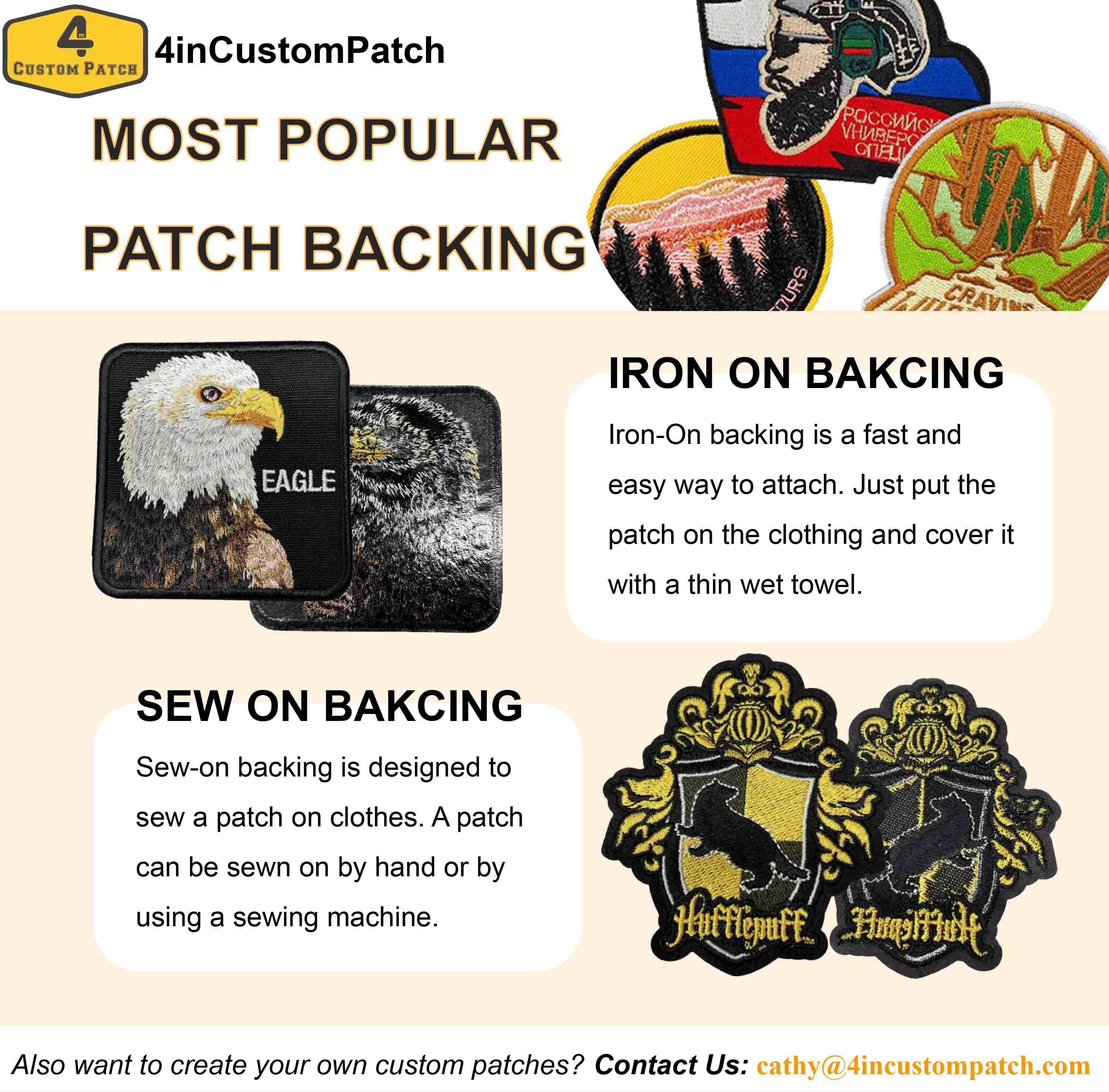 Most popular patch backing-4incustompatch